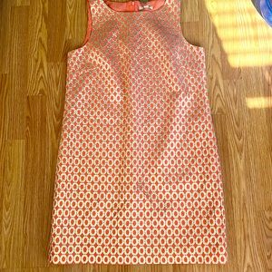 J-Crew size 8 new with tag coral and gold brocade dress